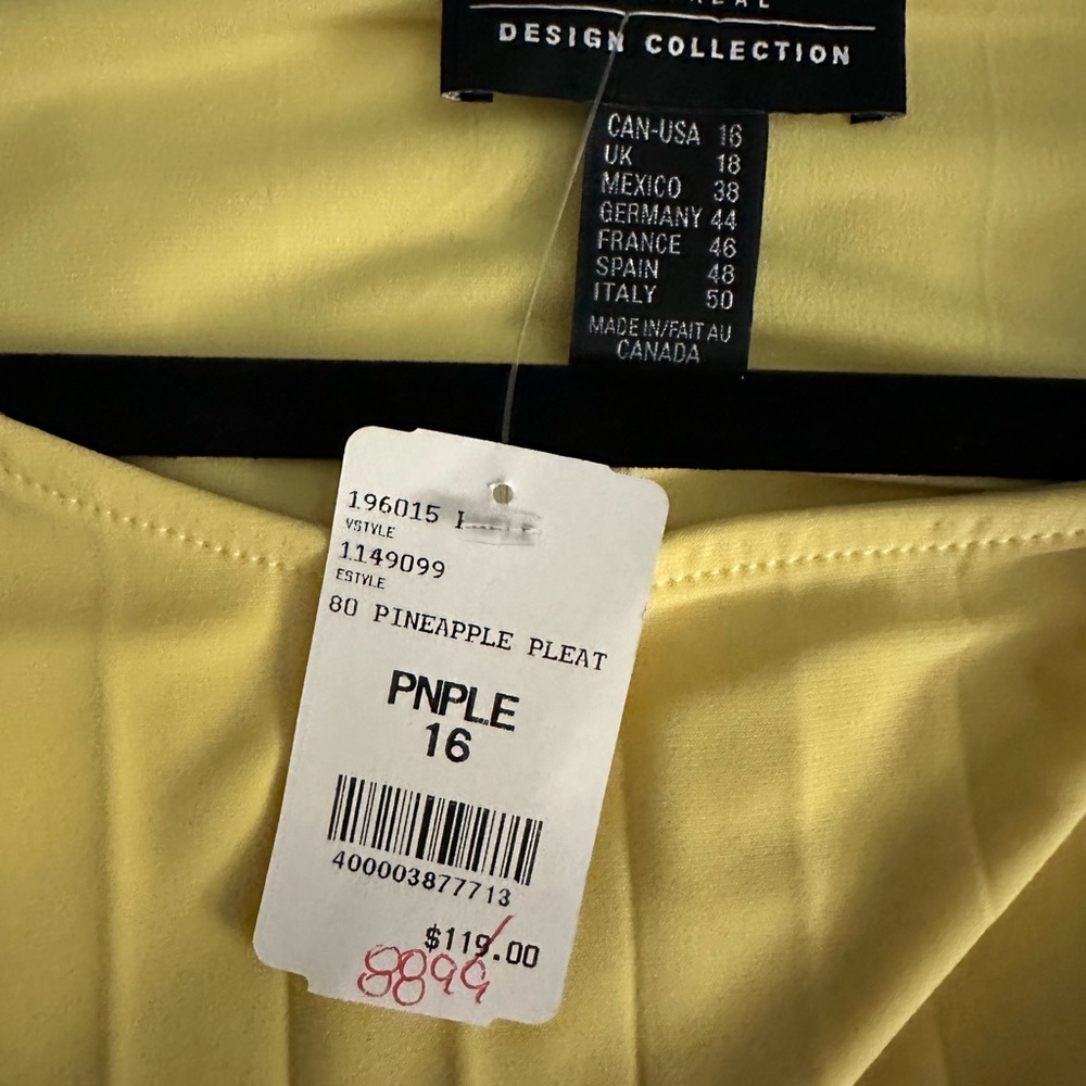 Frank Lyman Design Collection Yellow Pleated Long Sleeve Blouse - Picture 3 of 5